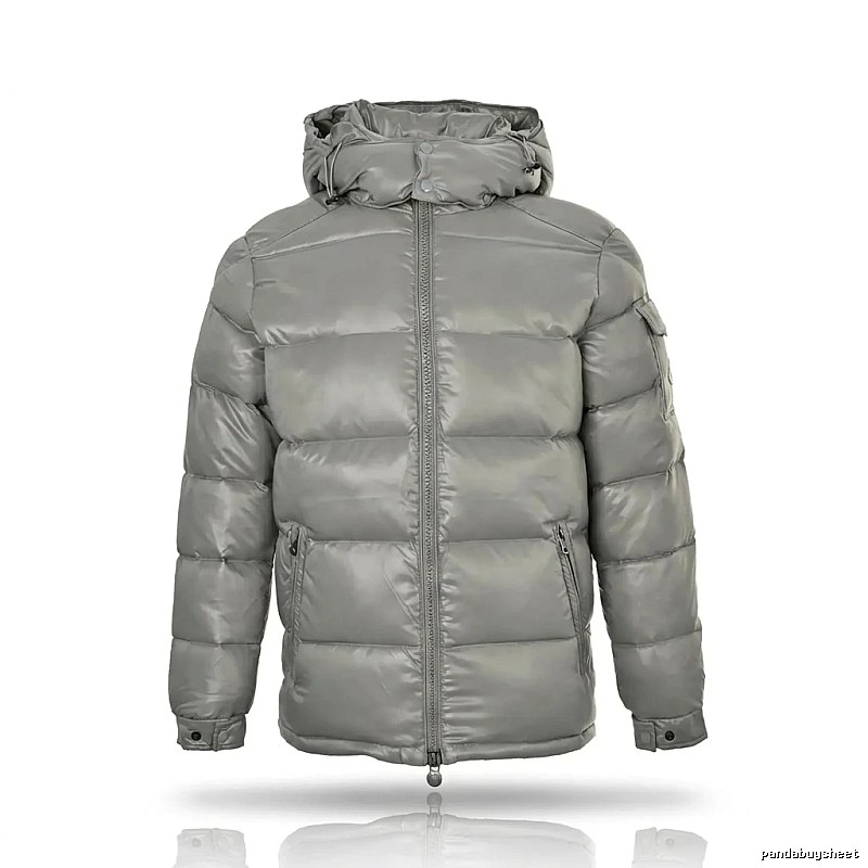 Moncler hooded fashionable grey down jacket