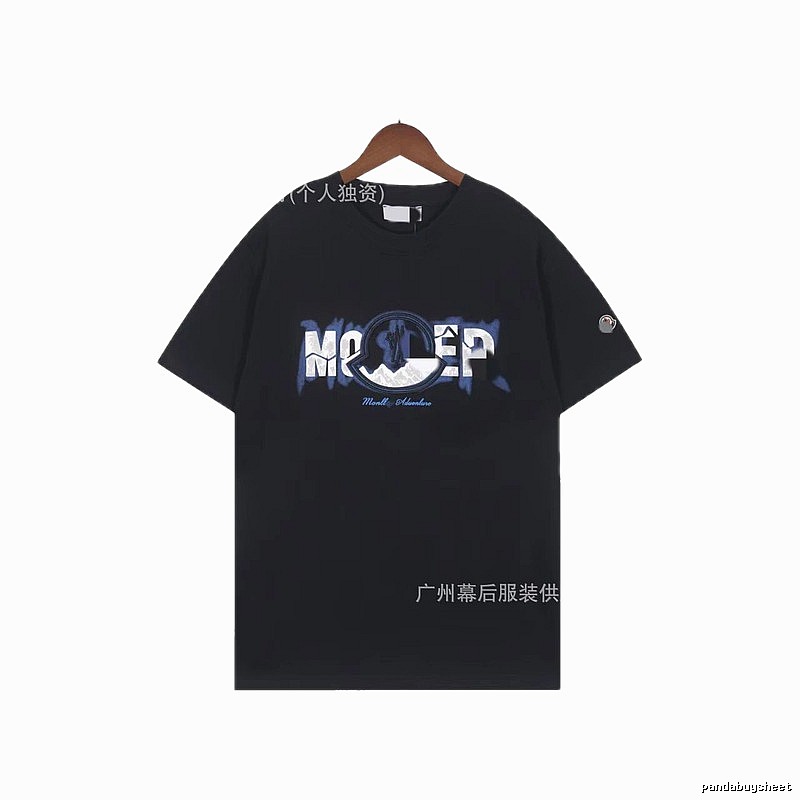 Moncler Letter Print Casual Black T-Shirt