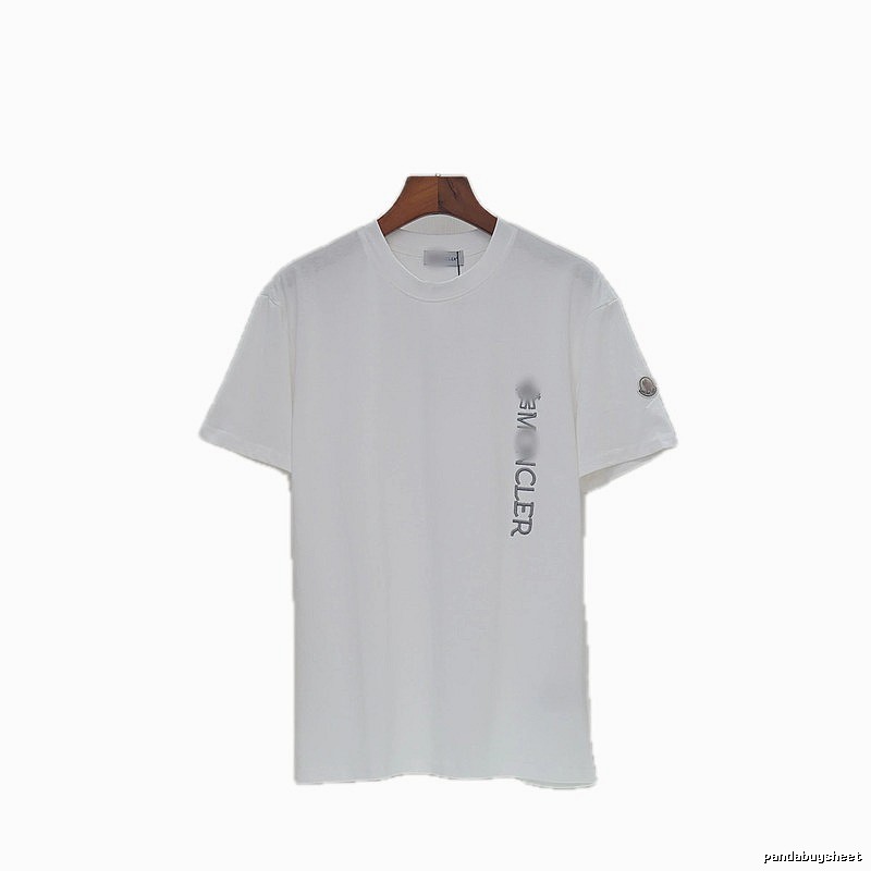 Moncler Letter Print Casual Style White T-Shirt