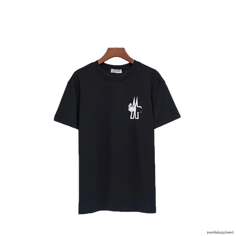 Moncler Print Collection Casual Style Black T-Shirt