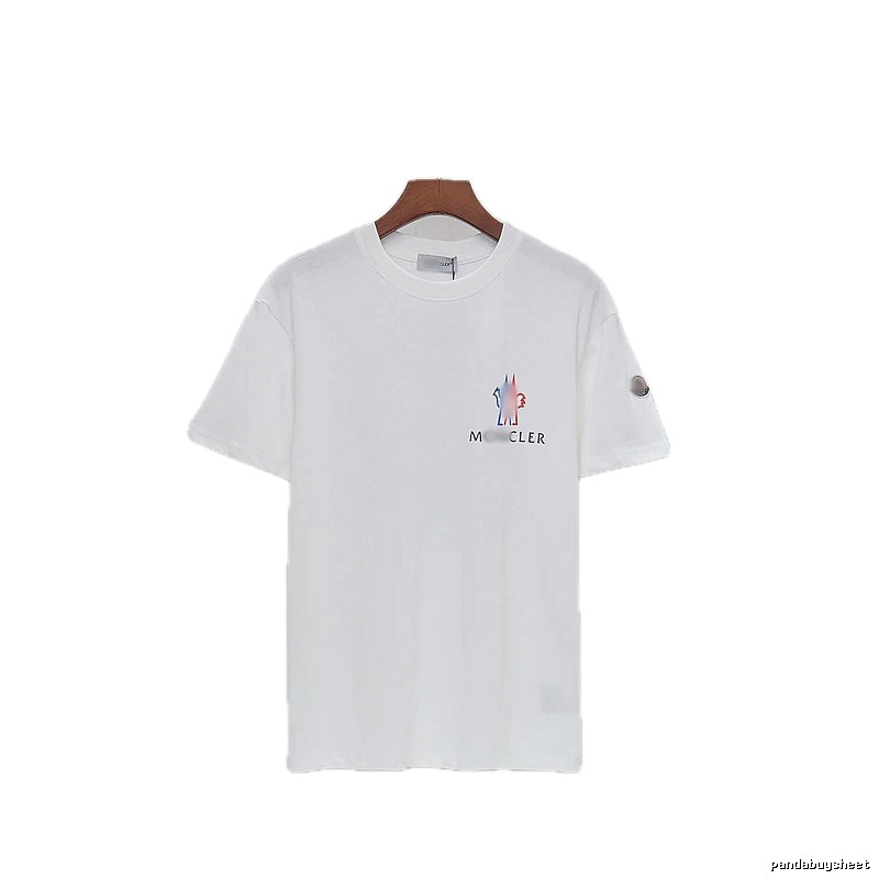 Moncler Printed Casual Style White Short-sleeve T-shirt