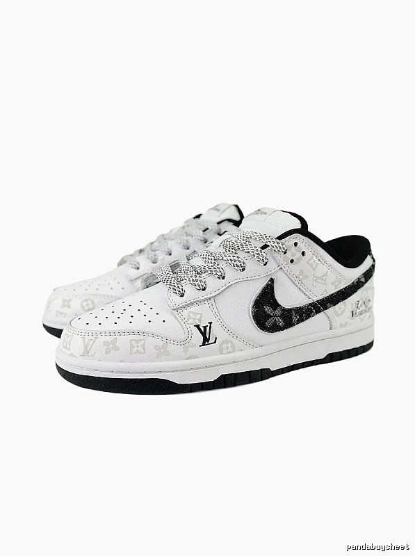 Nike and LV co-branded black and white sports shoes