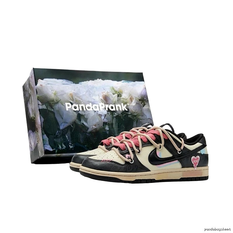 Nike Dunk Trendy Black, White and Pink Shoes