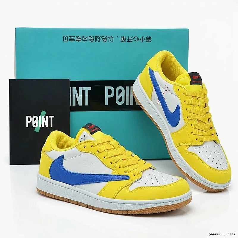 Nike Dunk Trendy Yellow-White-Blue Sports Shoes