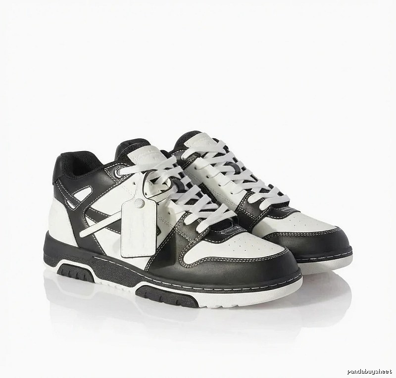 Off-White black and white spliced style board shoes