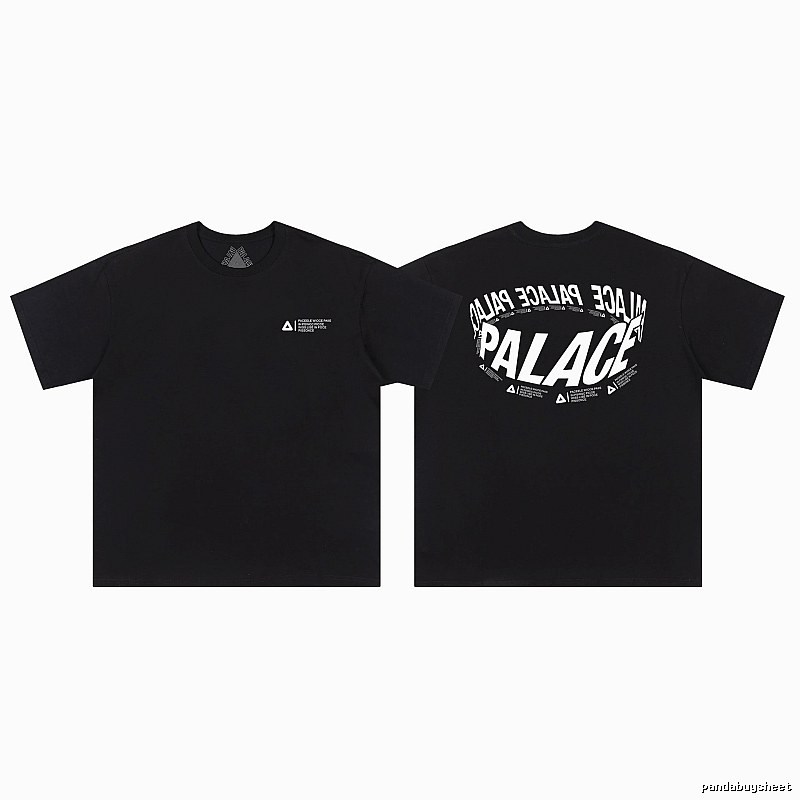Palace Letter Print Street Style Black T-Shirt