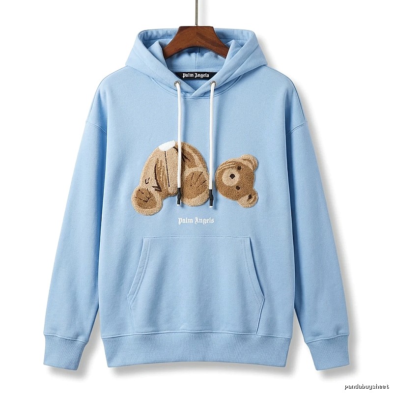 Palm Angels Bear Trendy Light Blue Sweatshirt