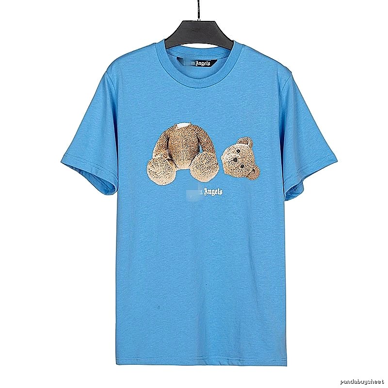 Palm Angels Compact Bear graphic T-shirt White Colorful Bear for Sport-Inspired Styling