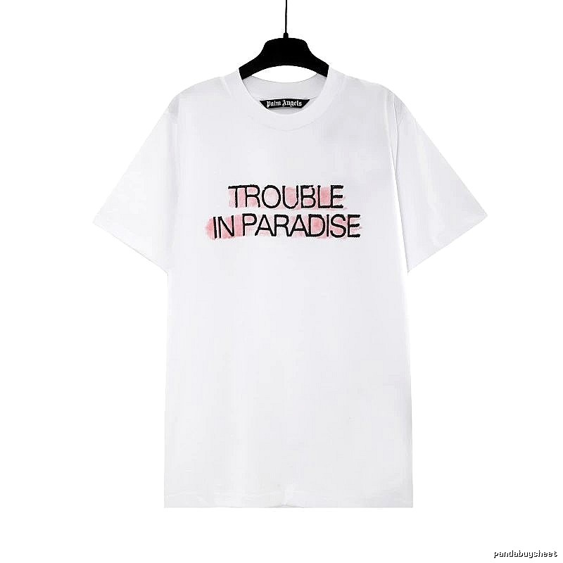 Palm Angels Streetwear Logo T-shirt White Palm Tree with Practical Shape