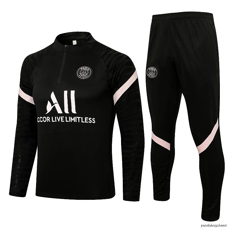 Paris Saint-Germain 2021-22 Black Training Tracksuit Set Everyday Rotation
