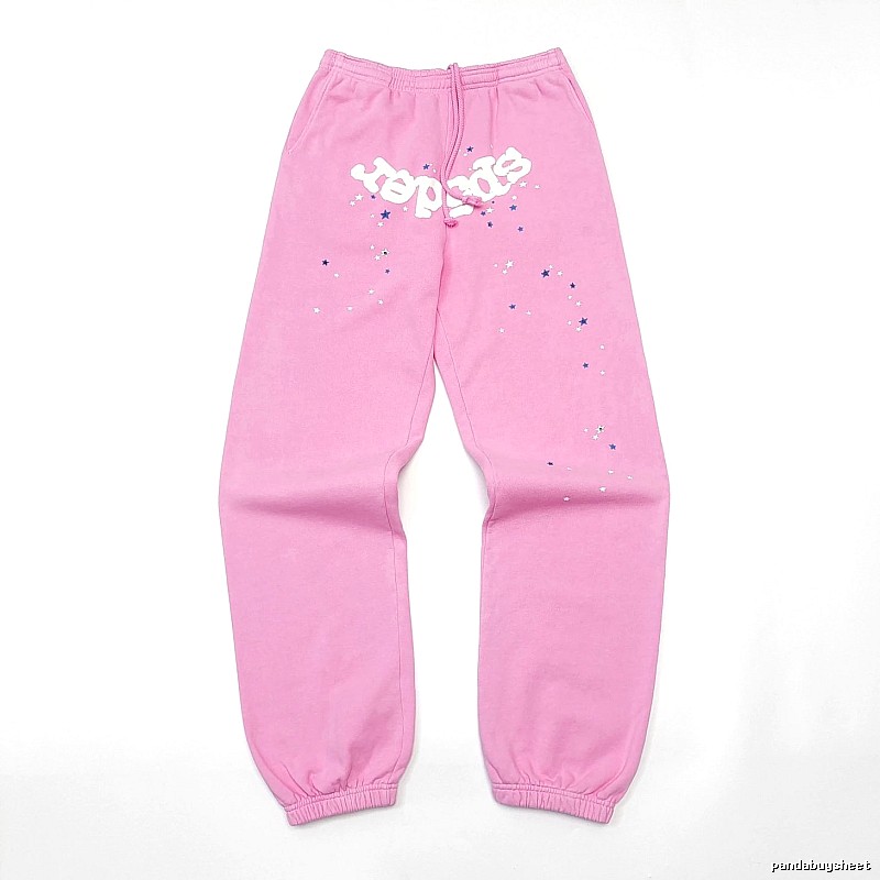 Pink Sp5der Graphic Sweatpants for travel
