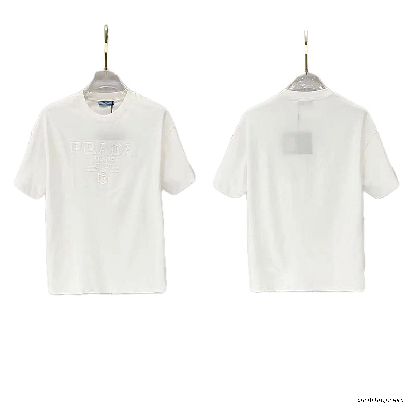 Prada Classic Collection Minimalist Style White Short-sleeved T-shirt