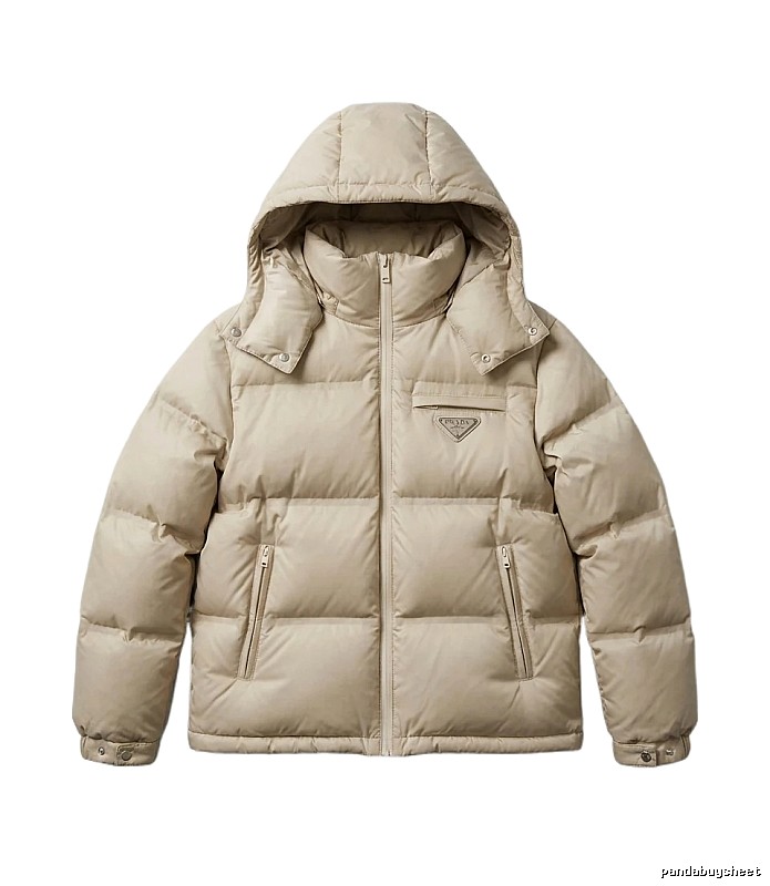 Prada classic style fashionable beige down jacket