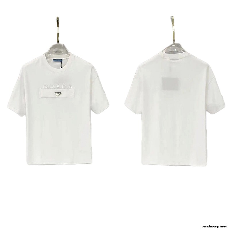 Prada Classic Triangle Logo Minimalist Style White T-Shirt