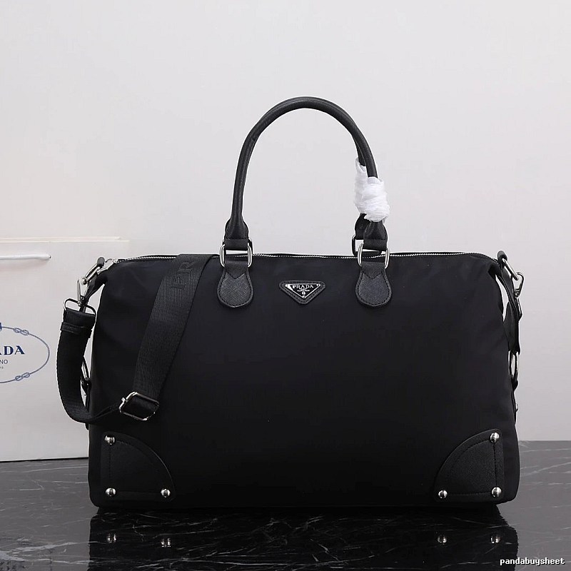 Prada Duffel Bag with Black Nylon Duffel Detail