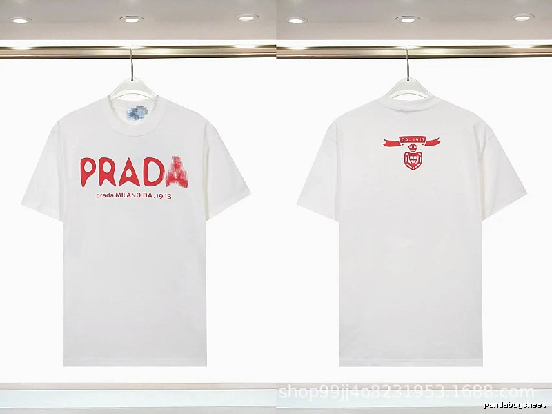 Prada Graffiti Collection Casual Style White Short-sleeve T-shirt