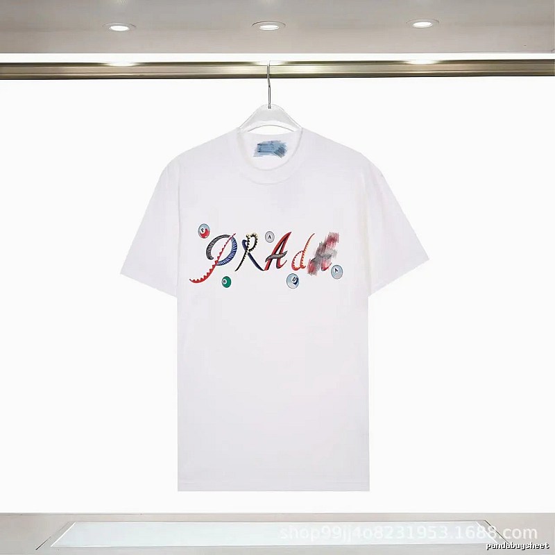Prada Street Style White Short-sleeve T-shirt with Colorful Print