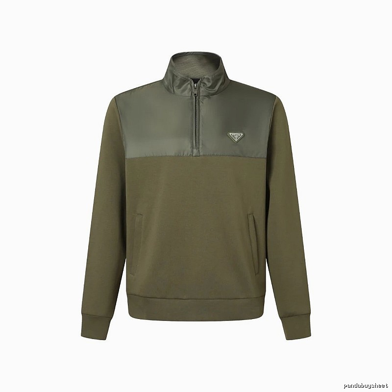 Quarter Zip Sweatshirt by Prada with Olive Quarter Zip Sweatshirt with