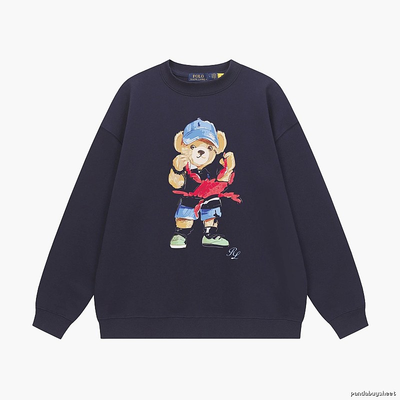 Ralph Lauren bear print navy blue sweatshirt