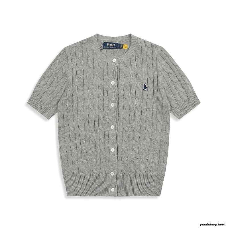 Ralph Lauren knitted retro-style grey cardigan
