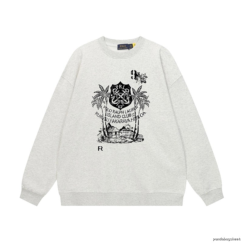 Ralph Lauren retro-style light gray sweatshirt