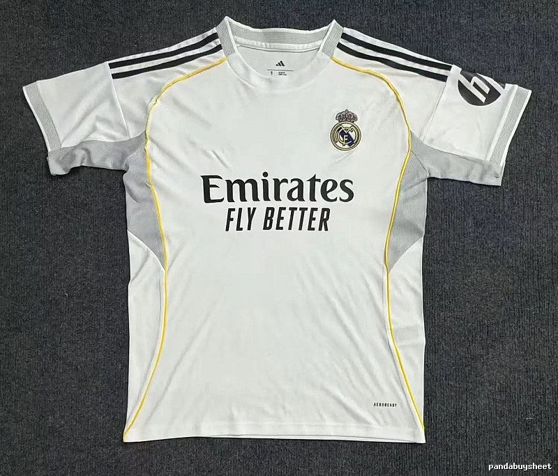 Real Madrid Classic Home soccer jersey White Football Gold for Daily Styling