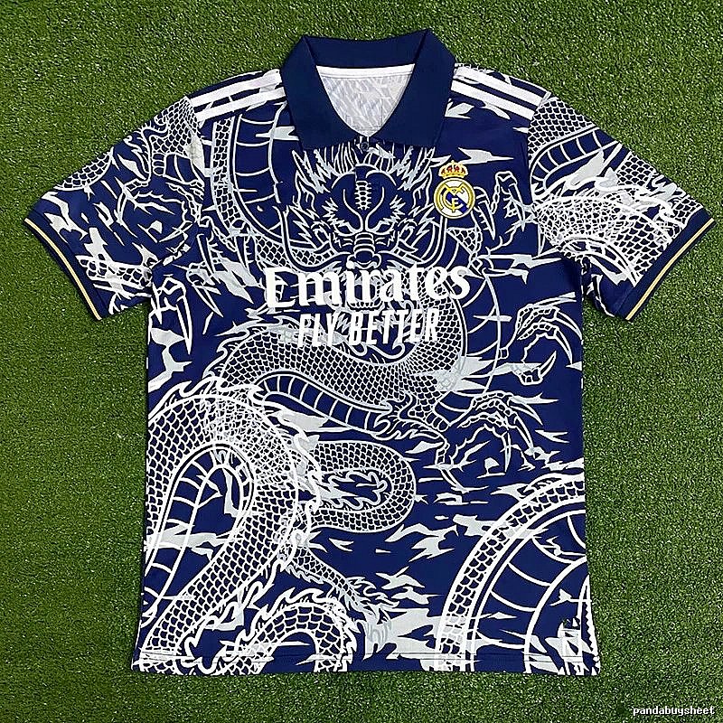 Real Madrid Dragon Pattern Dragon Soccer Jersey Streetwear Look