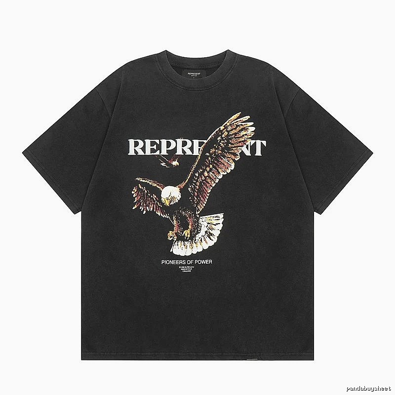Represent Flying Eagle Print Vintage Style Black T-Shirt