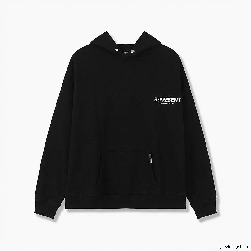 REPRESENT Minimalist Style Black Hoodie