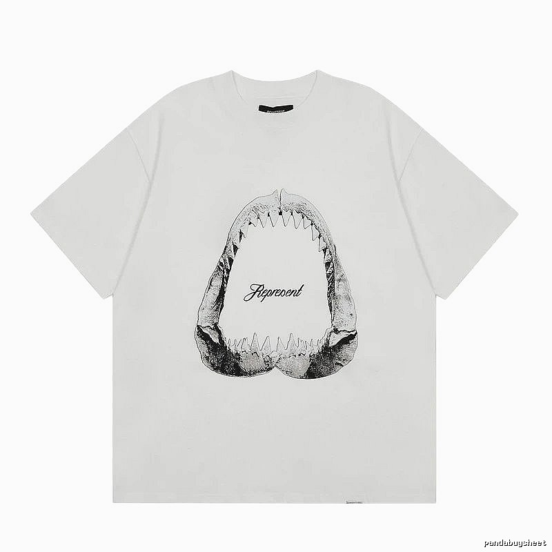 Represent Shark Jaw Print High Street Style White T-shirt
