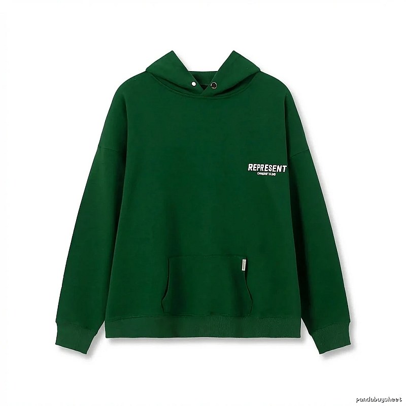 REPRESENT Simple Style Green Hoodie