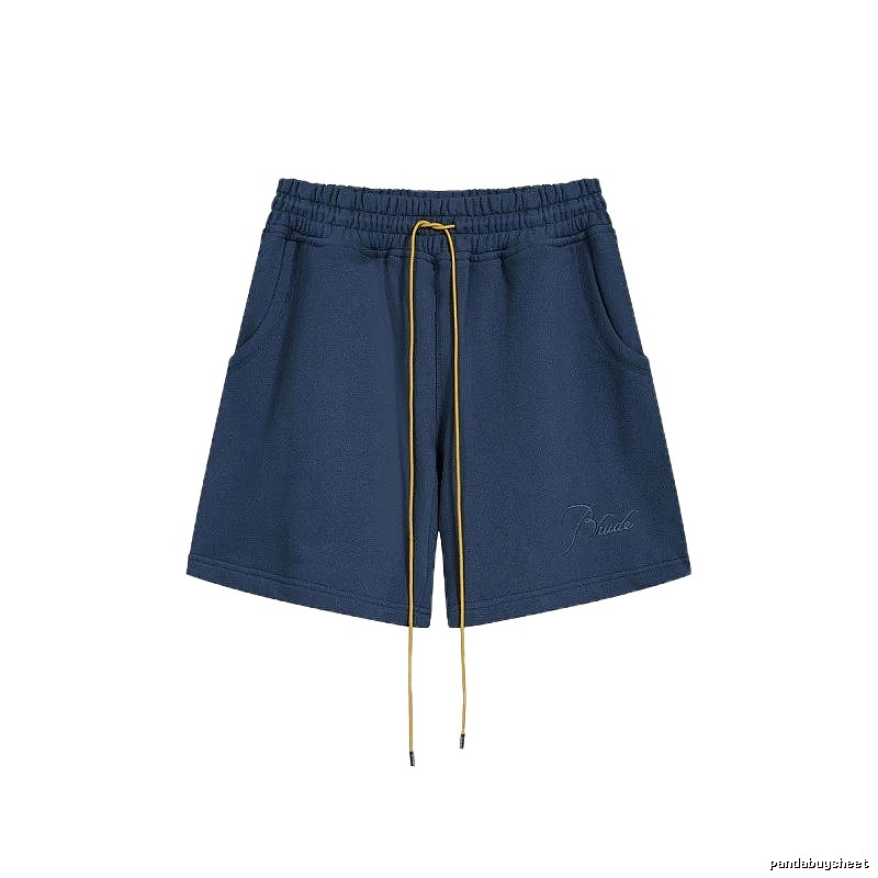 RHUDE minimalist style navy blue shorts