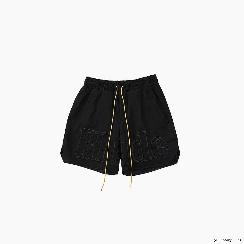RHUDE trendy brand casual black shorts