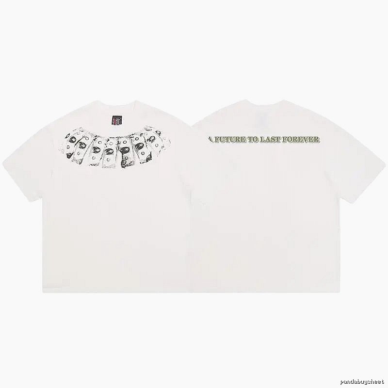 SAINT Dollar Bill Print Street Style White T-Shirt