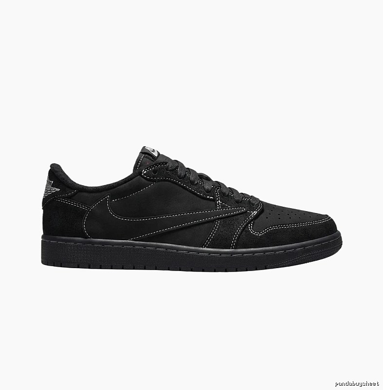 Simple Black Jordan AJ1 Sneakers
