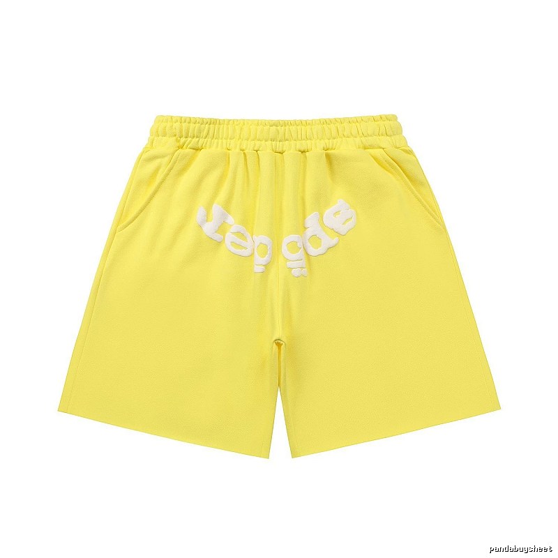 Sp5der casual style yellow shorts