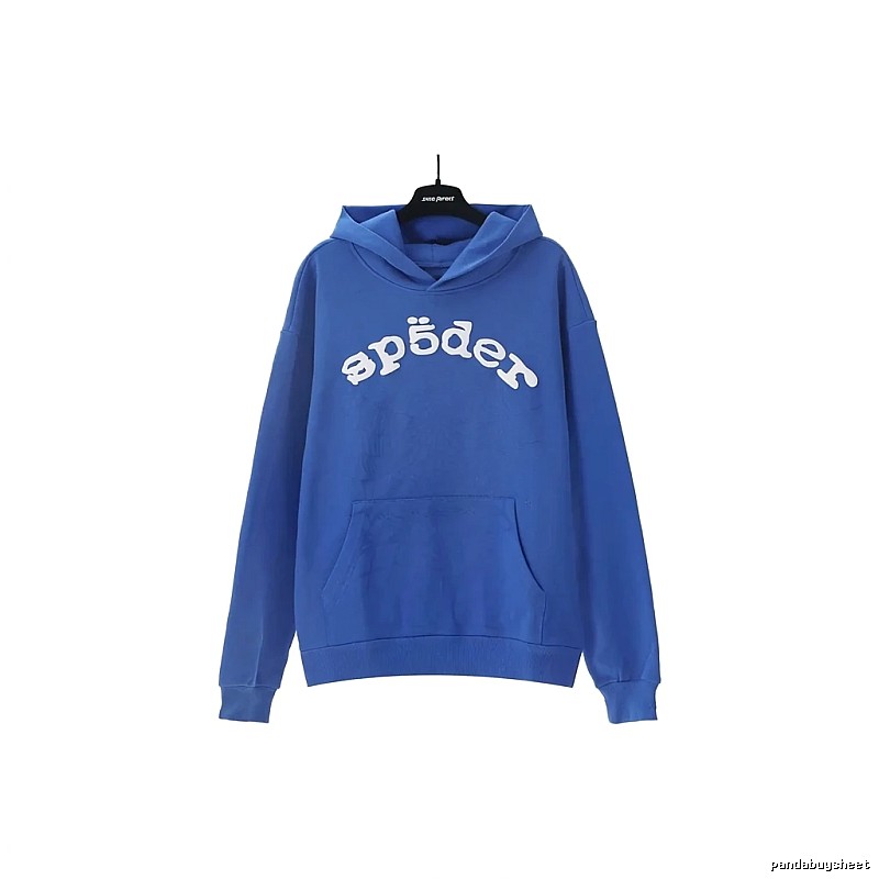 Sp5der Letter Trendy Brand Style Blue Sweatshirt