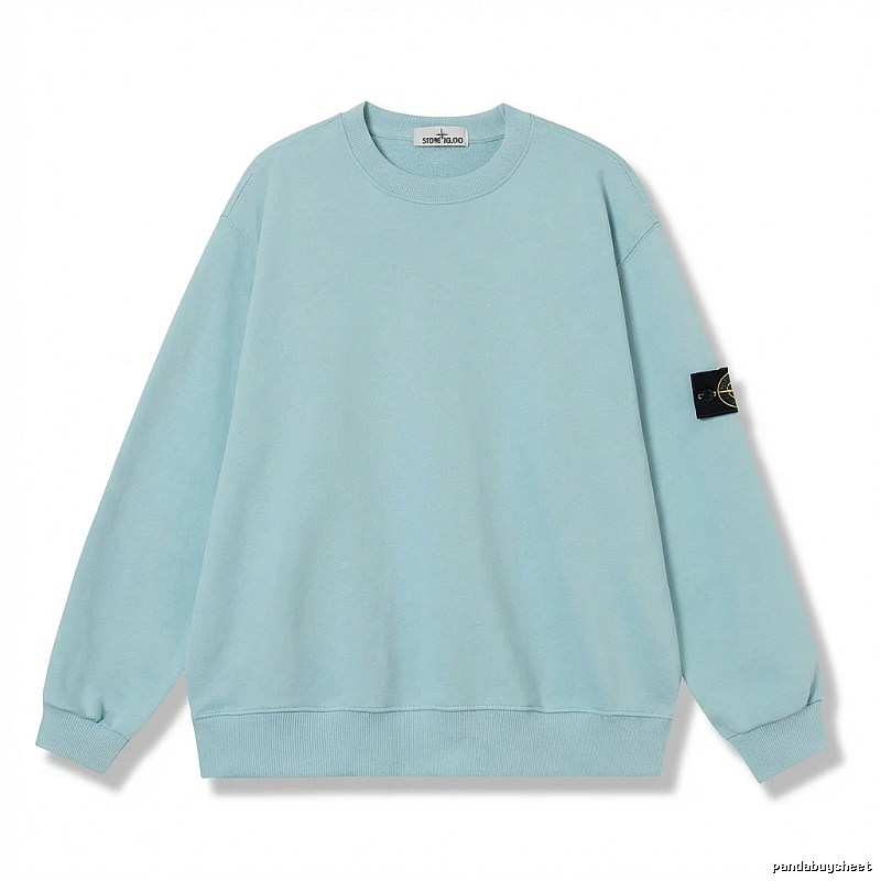 Stone Island Basic Style Casual Light Blue Sweatshirt