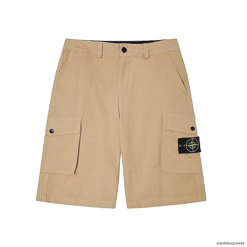 Stone Island Classic Functional Workwear Style Khaki Shorts