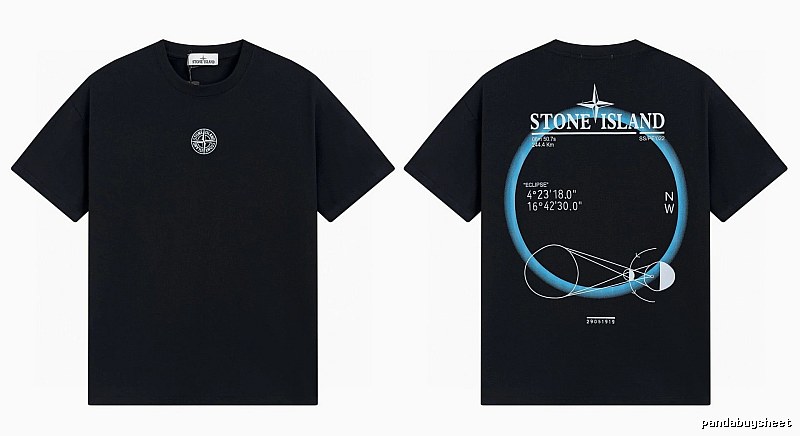 Stone Island Eclipse Collection Techwear Style Black Short-sleeve T-shirt