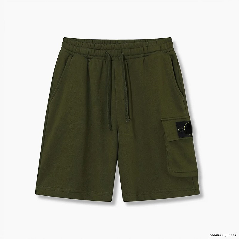 Stone Island military green work-style shorts