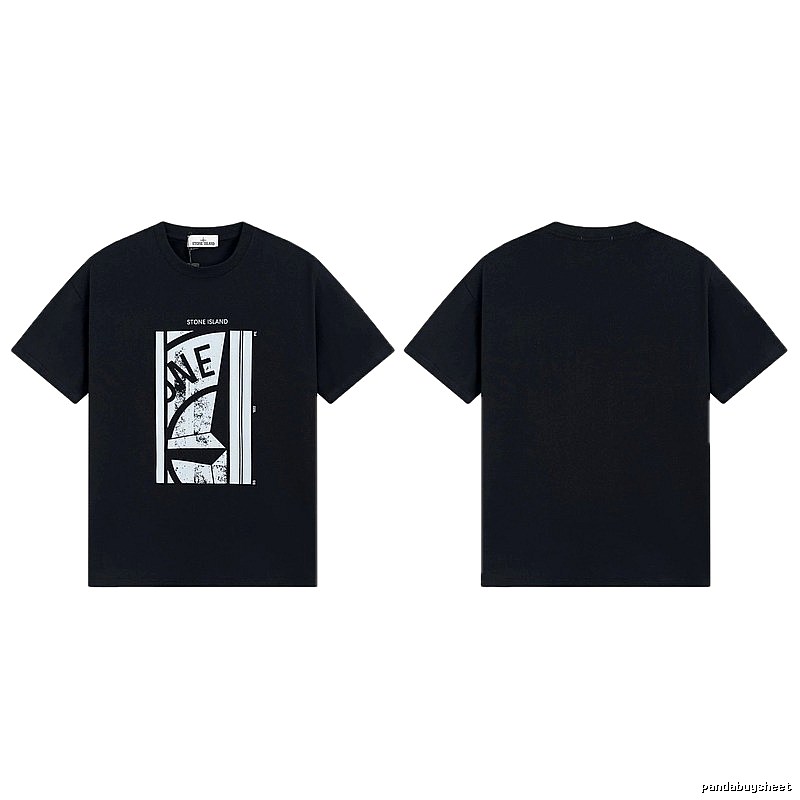 Stone Island Printed Street Style Black T-shirt