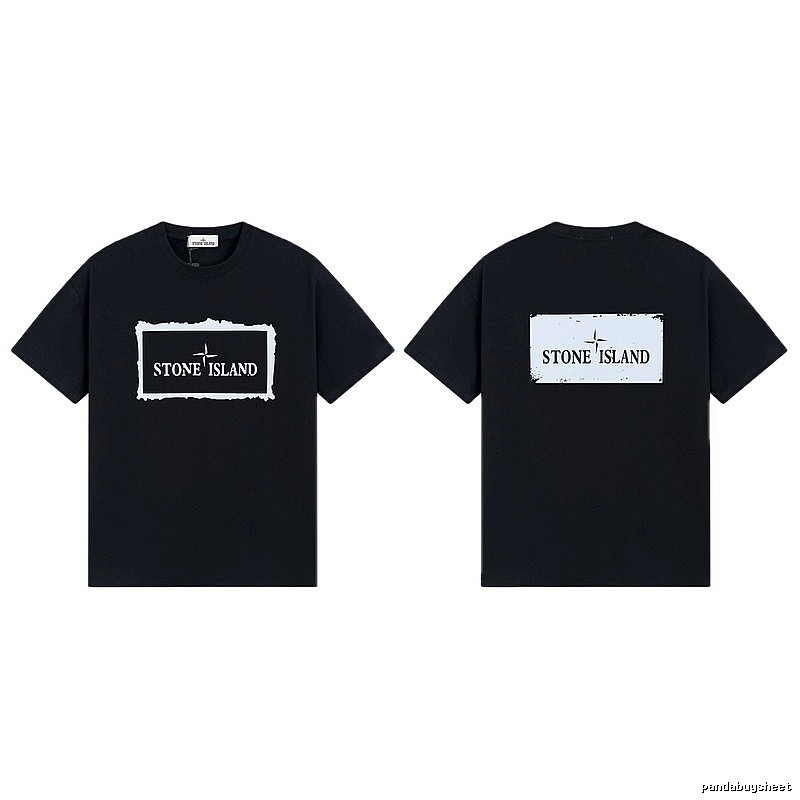 Stone Island Printed Street Style Black T-Shirt