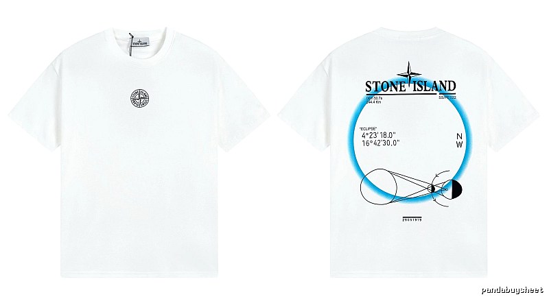 Stone Island Solar Eclipse Street Style White T-Shirt