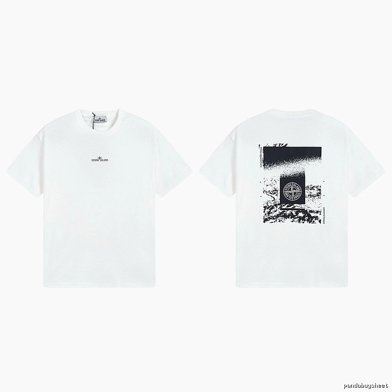 Stone Island Spring Summer Printed Street Style White T-Shirt