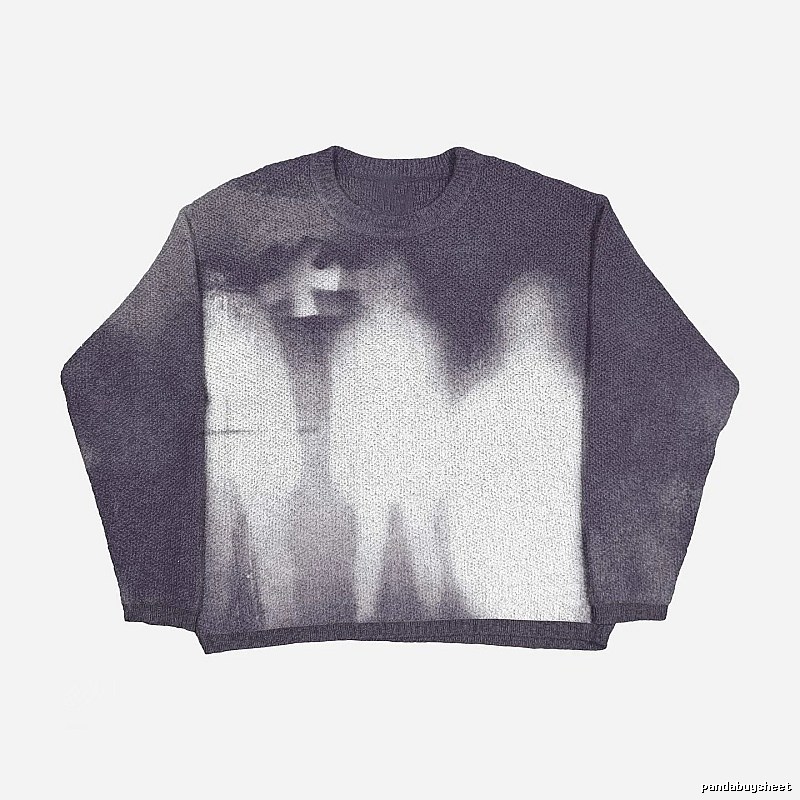 Streetwear Anime graphic sweater Black Knit Top with Practical Shape