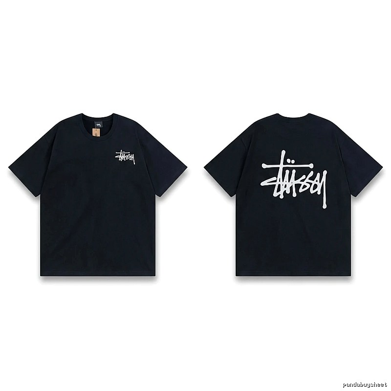 Stussy basic style simple black T-shirt