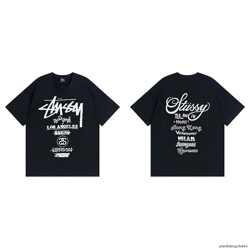 Stussy Black Spider Graphic T-Shirt Bold Graphic Logo