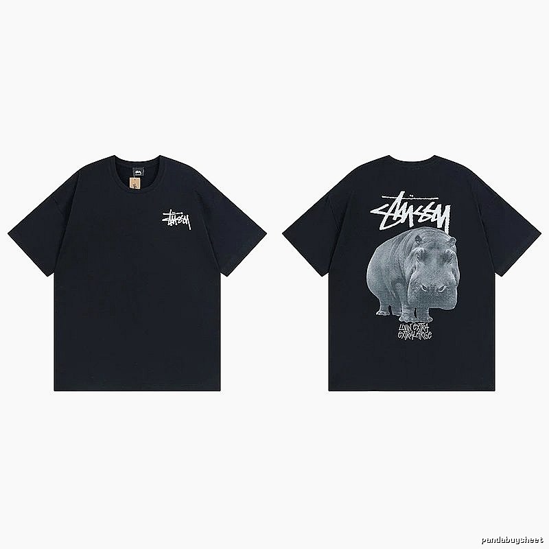 Stussy Black Spider Graphic T-Shirt Match Day Logo