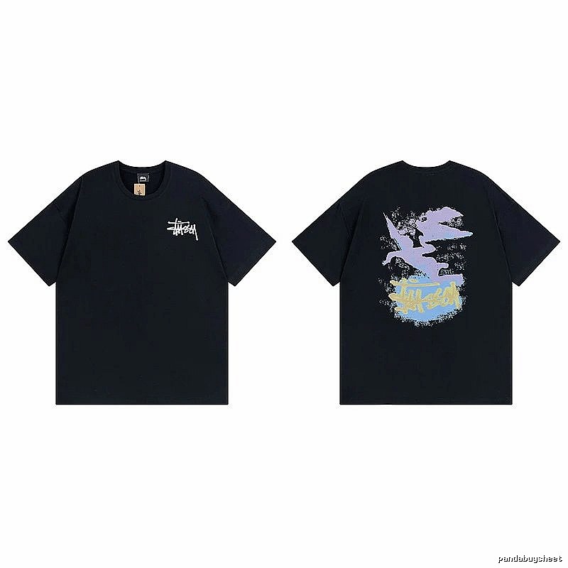 Stussy Black Spider Graphic T-Shirt Training Look Logo
